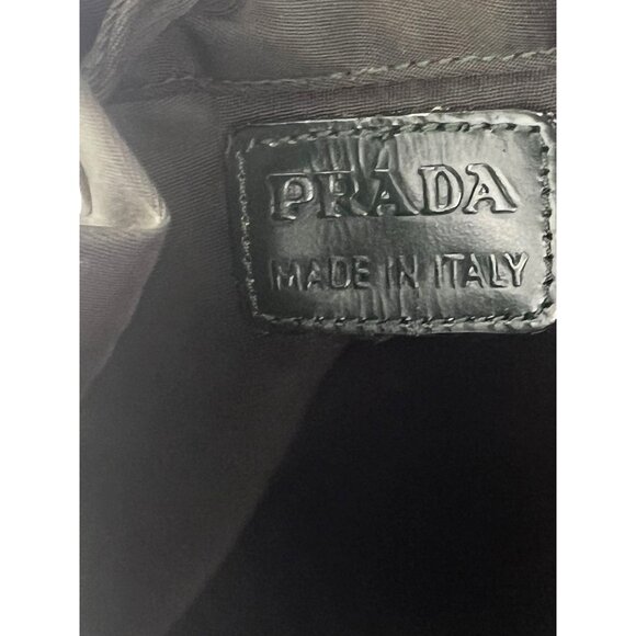Authentic Prada Bucket Drawstring Pouch Bag Nero Nylon Vintage Dark Green Handba - Picture 9 of 15
